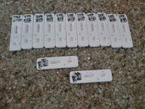 A bunch of covid positive tests over a 3 week period.